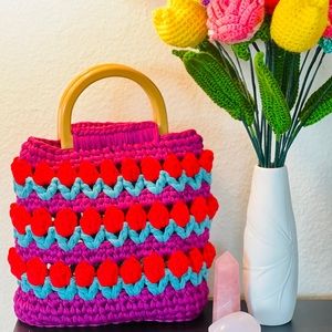 Unique Design T-shirt crochet bag,elegant knitting bag,Luxury crochet handbag